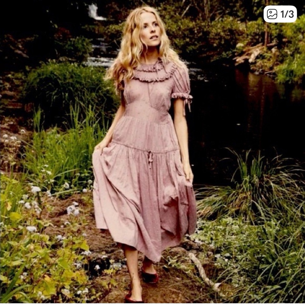 DOEN FIORE Dress Dusty Rose M 100% Cotton